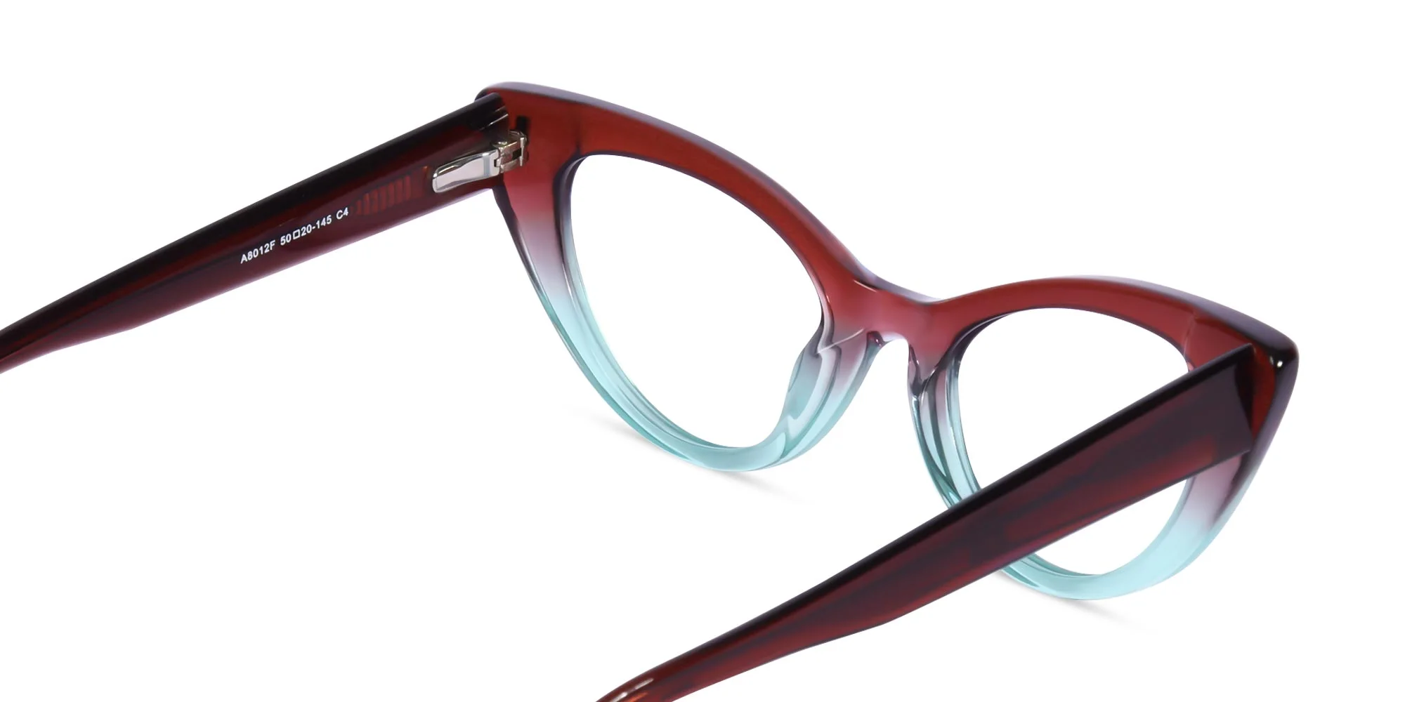 Crystal Brown And Blue Cat Eye Glasses-5