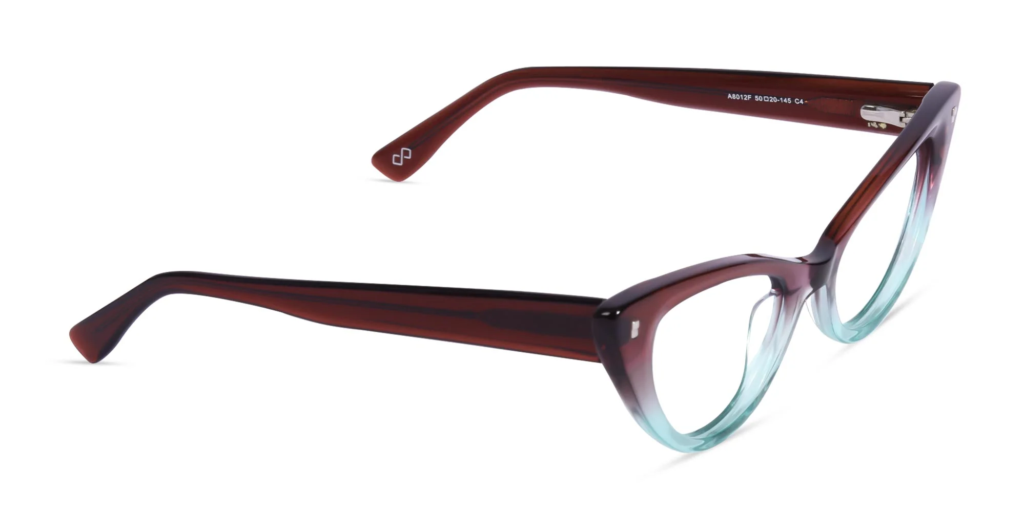 Crystal Brown And Blue Cat Eye Glasses-2