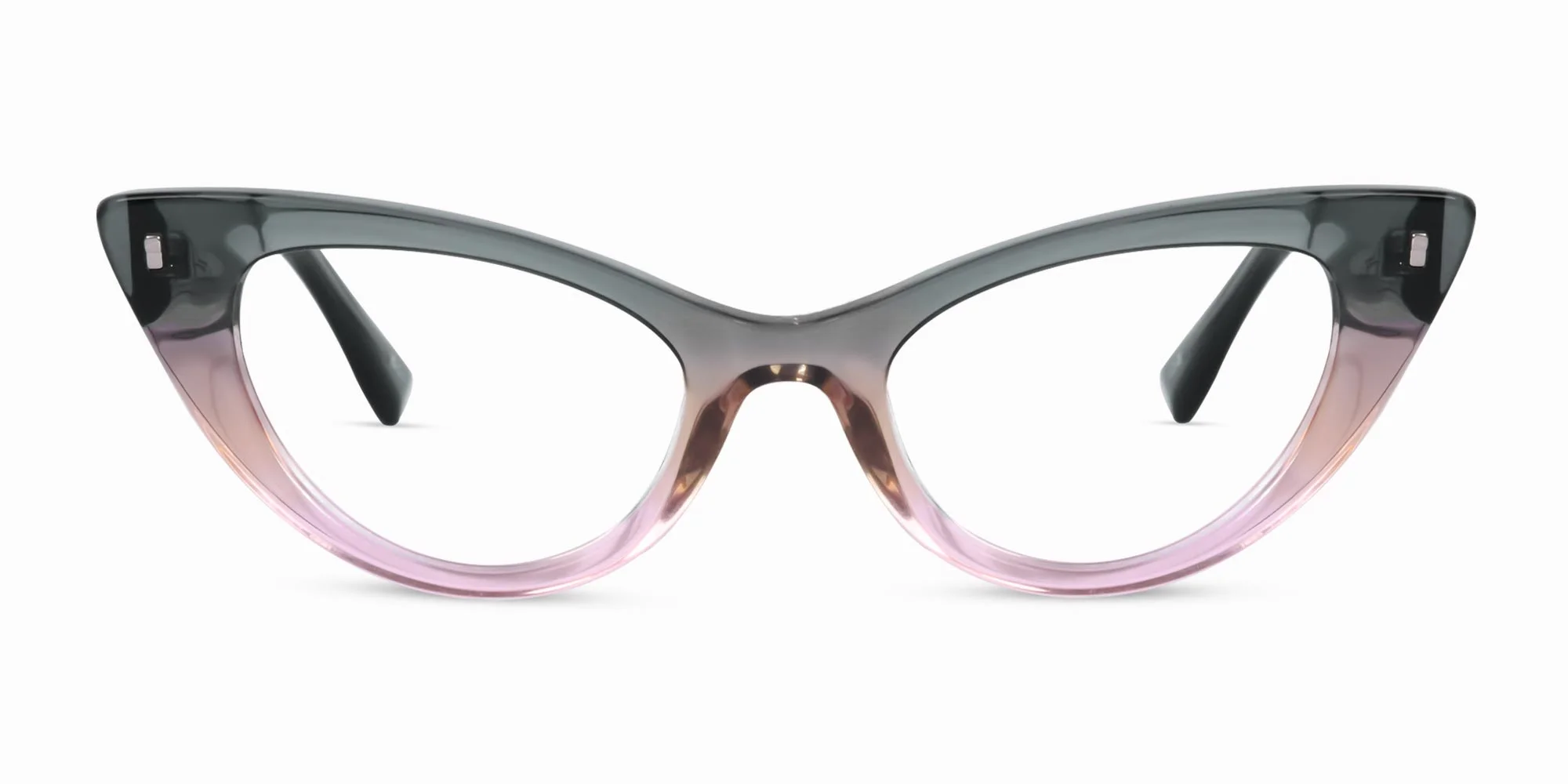 Crystal Black Blush Pink Cat Eye Glasses-1