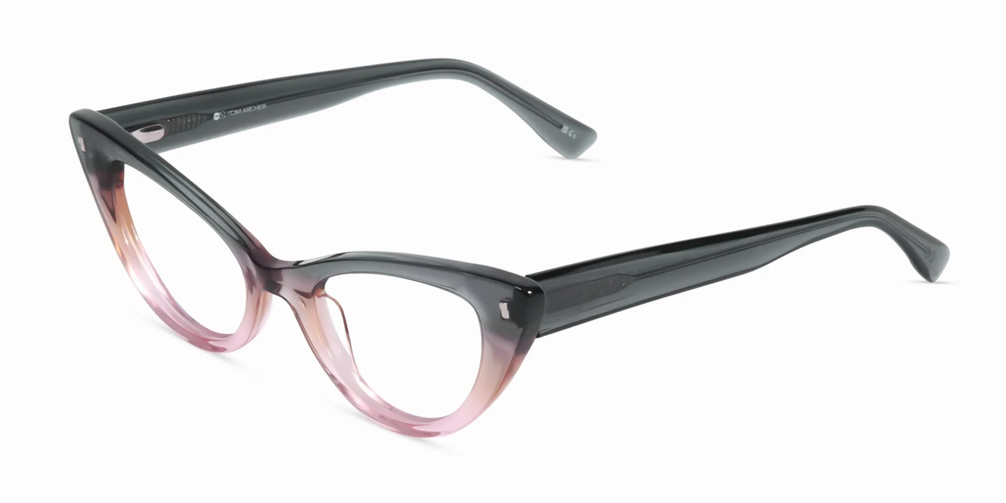 Crystal Black Blush Pink Cat Eye Glasses-3
