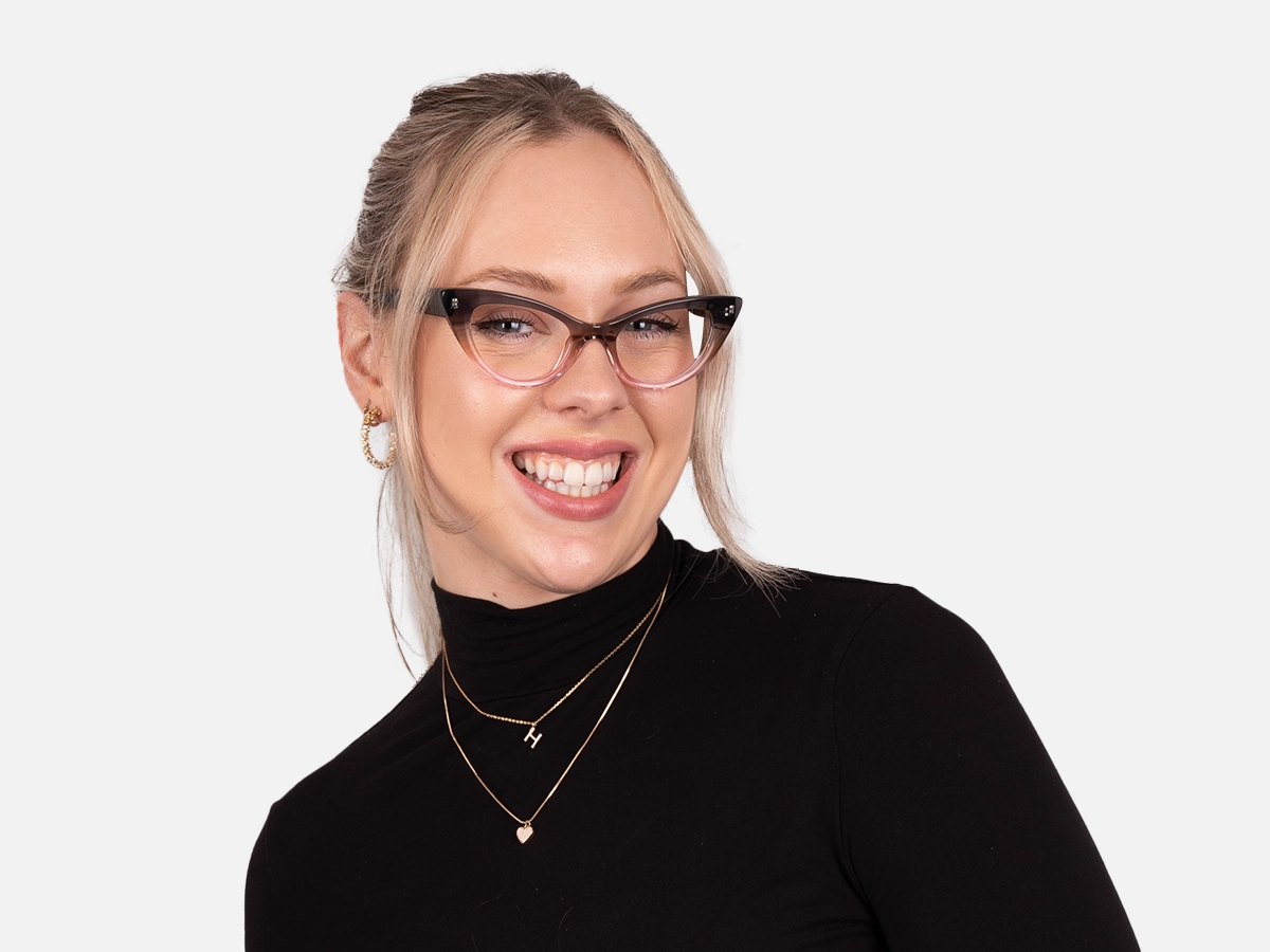 Crystal Black Blush Pink Cat Eye Glasses-51