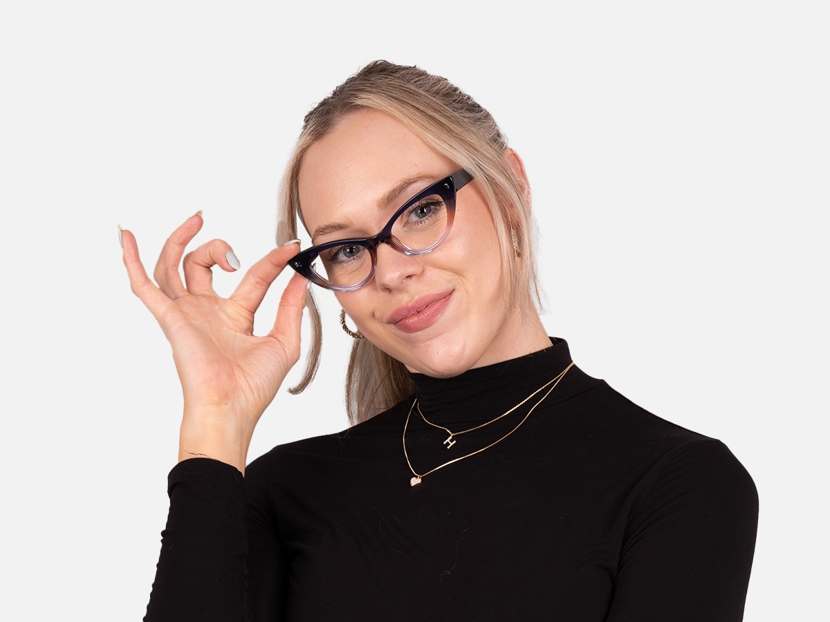 Crystal Blue Acetate Glasses-55