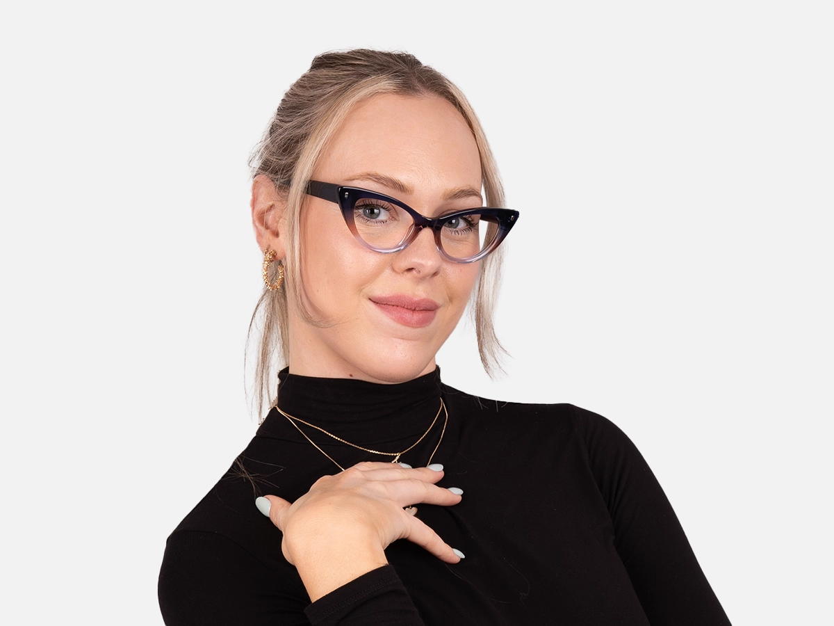 Crystal Blue Acetate Glasses-51