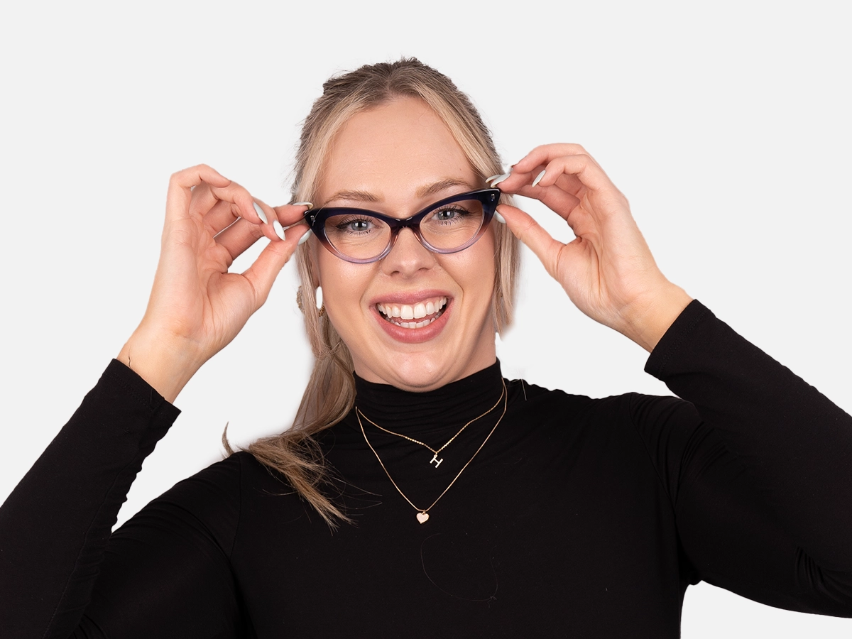 Crystal Blue Acetate Glasses-53