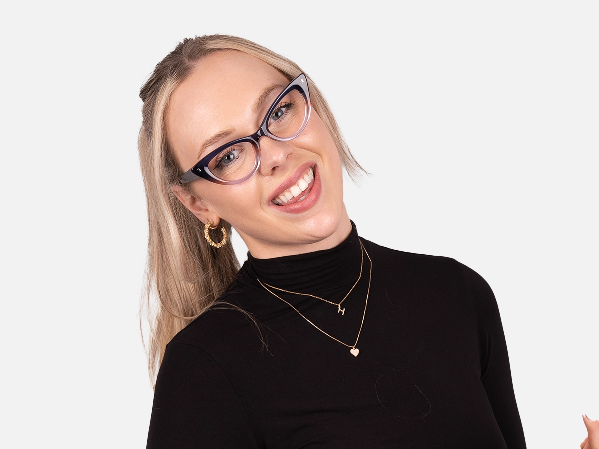 Crystal Blue Acetate Glasses-52