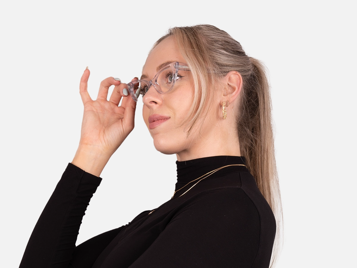 Crystal Clear Acetate Cat Eye Glasses-54