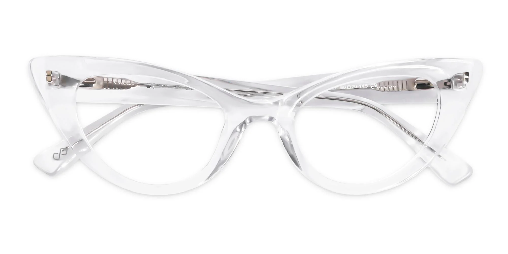 Crystal Clear Acetate Cat Eye Glasses-6