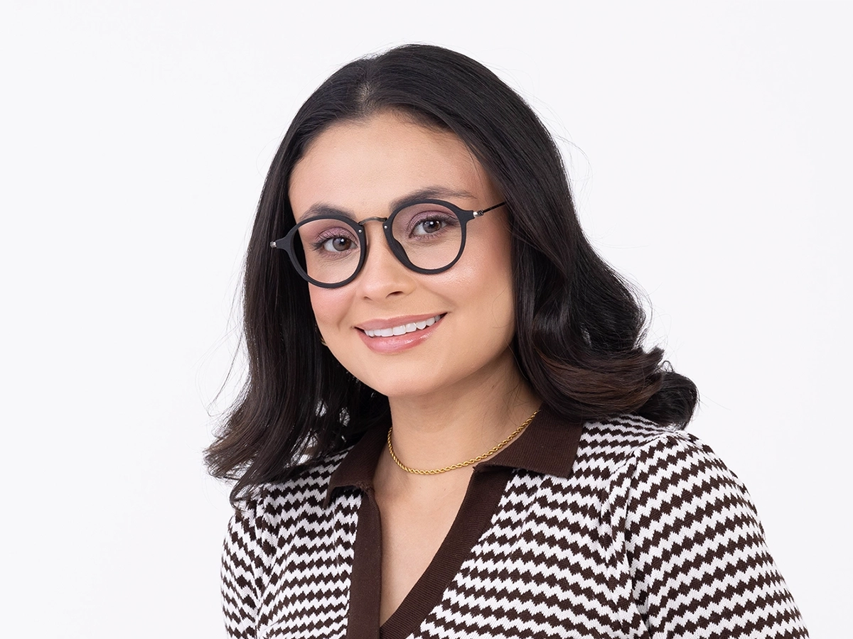 Round Wood Frame Glasses 53