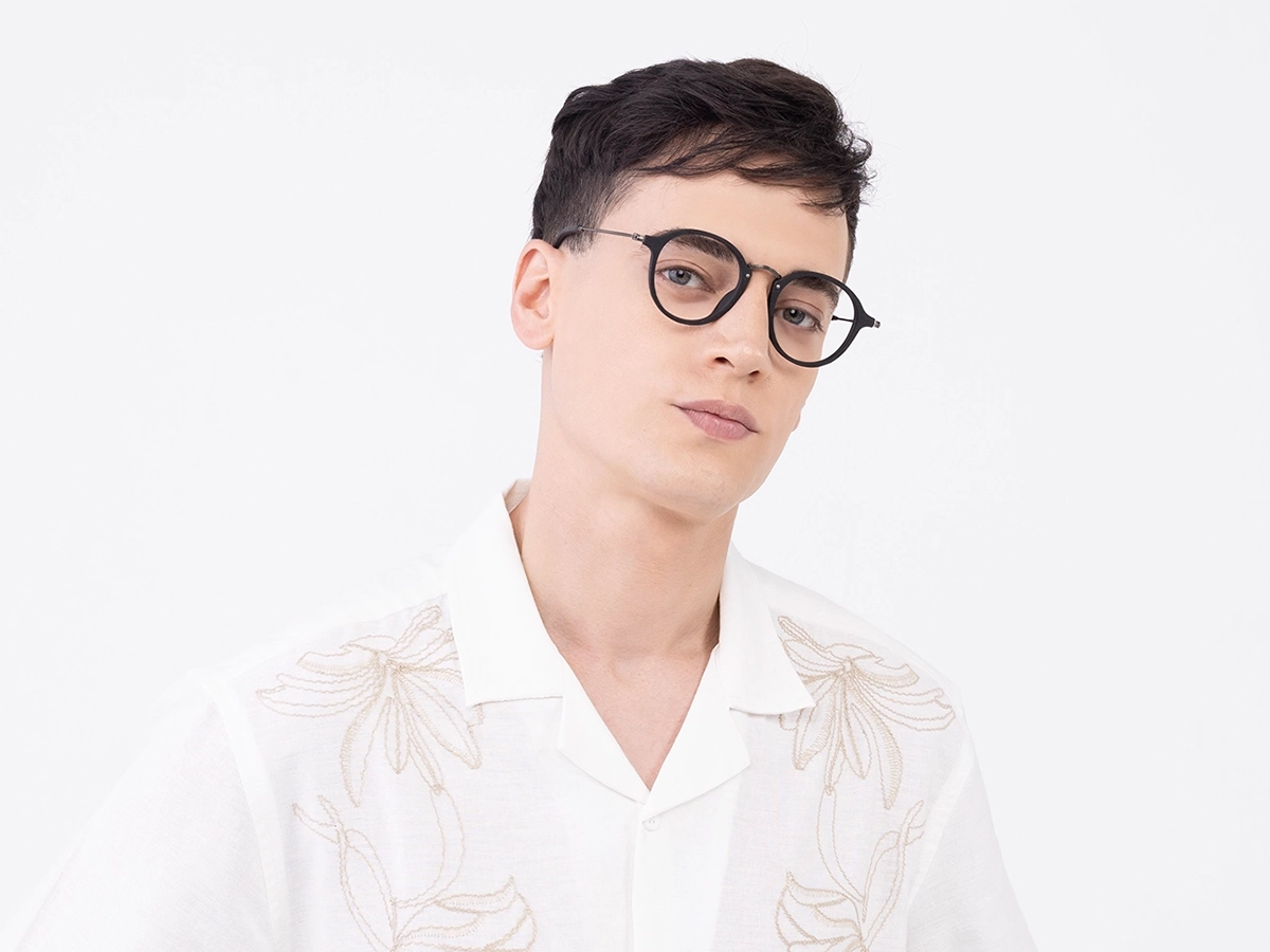 Round Wood Frame Glasses 42