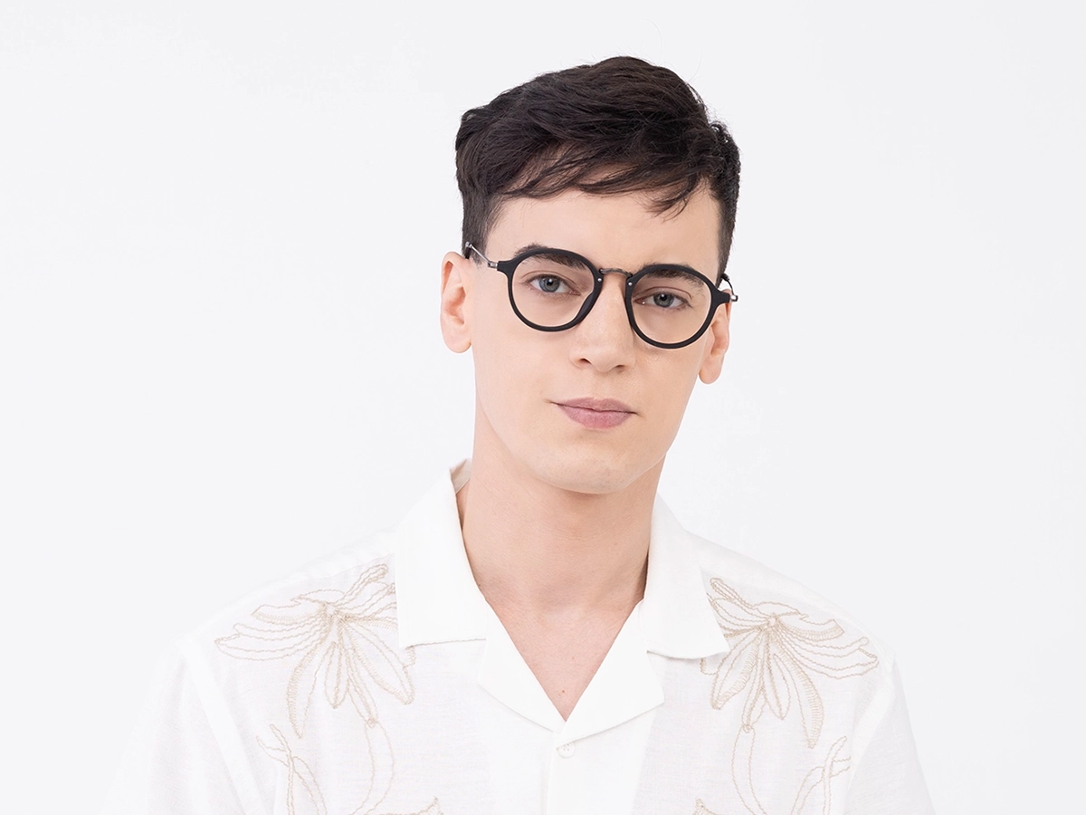 Round Wood Frame Glasses 41