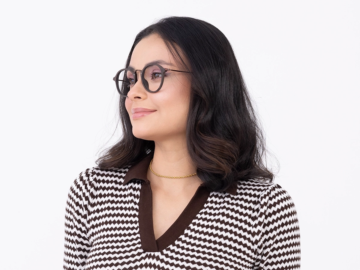 Walnut Teak Copper Brown Glasses 53