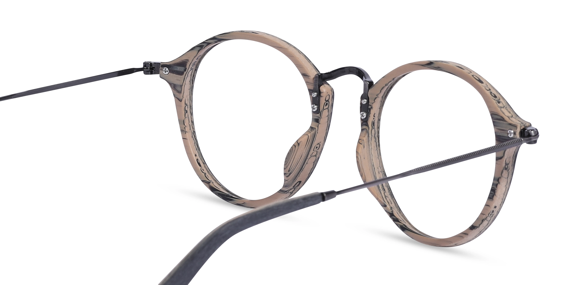 Ebony Gunmetal Wooden Glasses 5