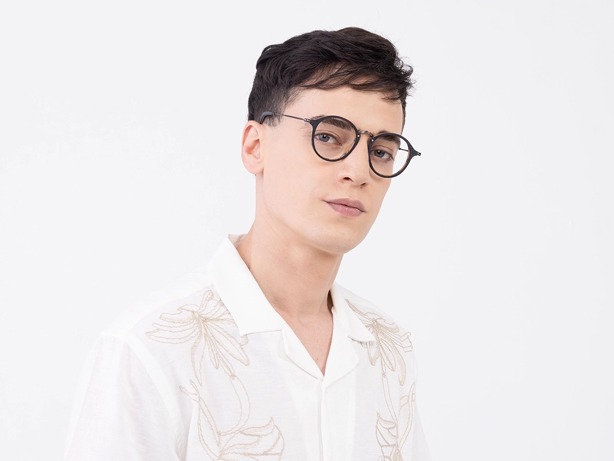 Ebony Gunmetal Wooden Glasses 42