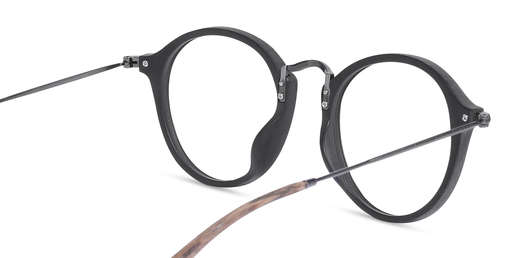 Round Full Rim Wooden Glasses 5