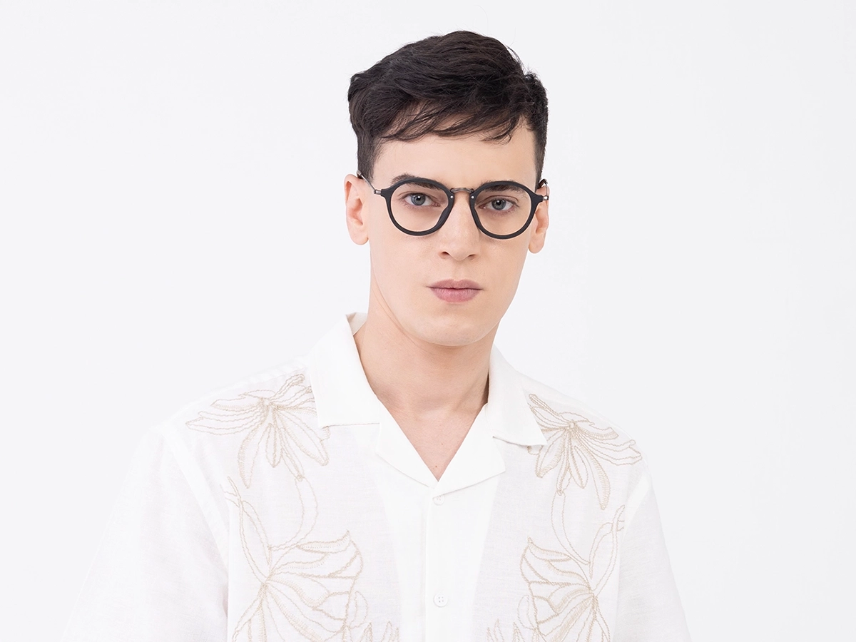 Round Full Rim Wooden Glasses 41
