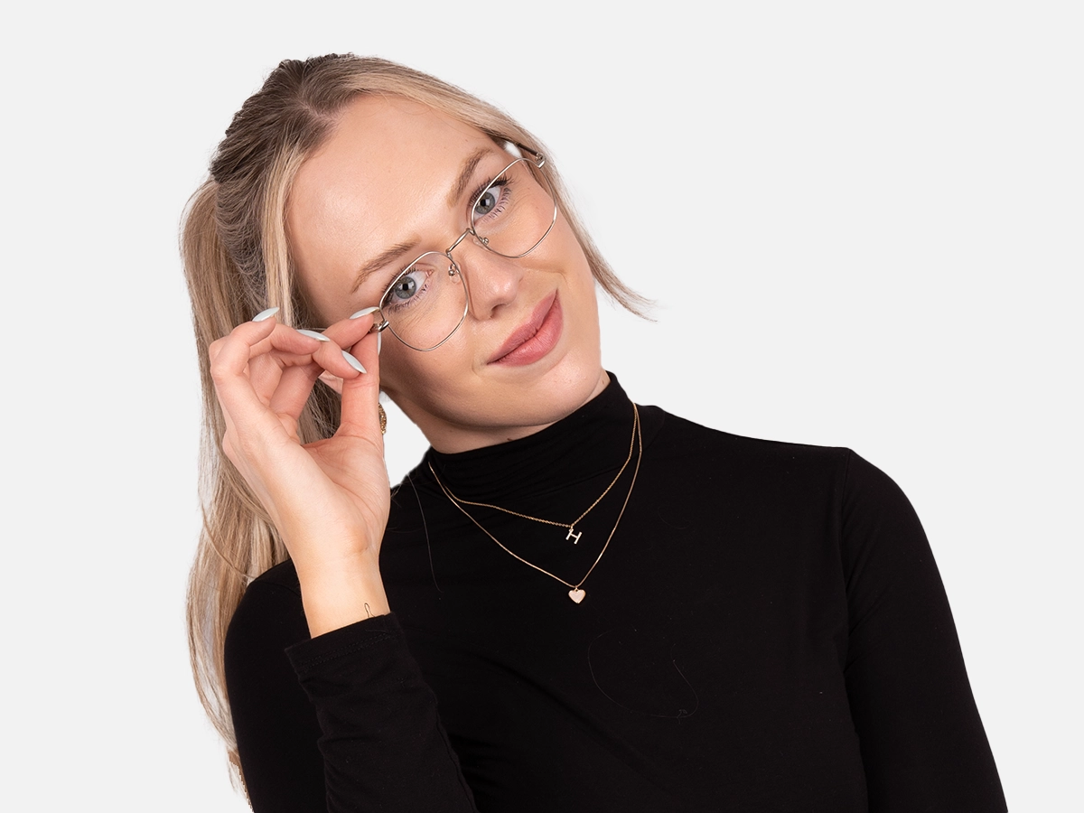 Metal Frame Square Glasses-53