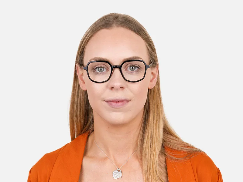 Geometric Frame Glasses in Black - 2