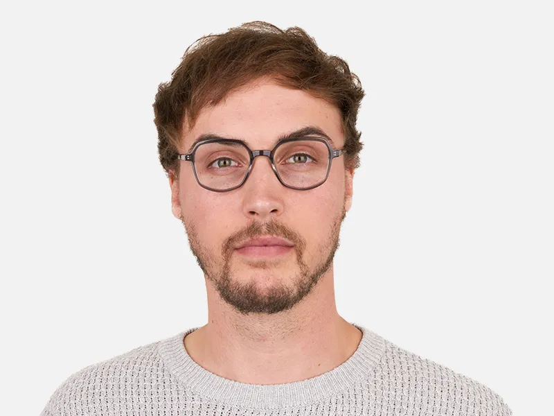 Geometric Heptagon Glasses in Grey Red - 2