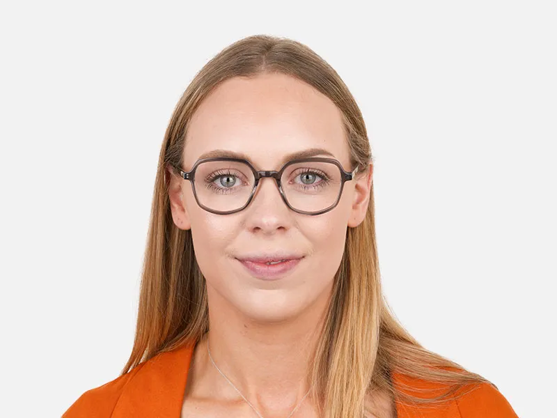 Geometric Heptagon Glasses in Grey Red - 2