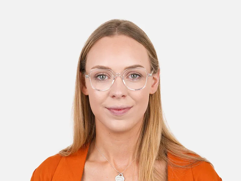 Transparent Geometric Heptagon Glasses - 2