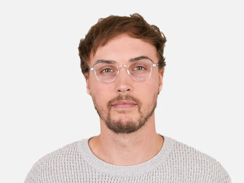 Transparent Geometric Heptagon Glasses - 2