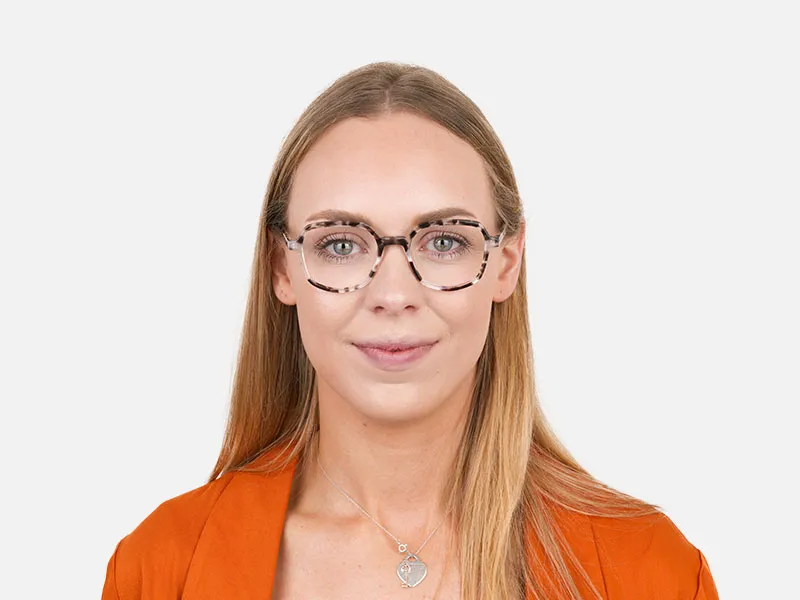 Spotty Black Heptagon Glasses - 2