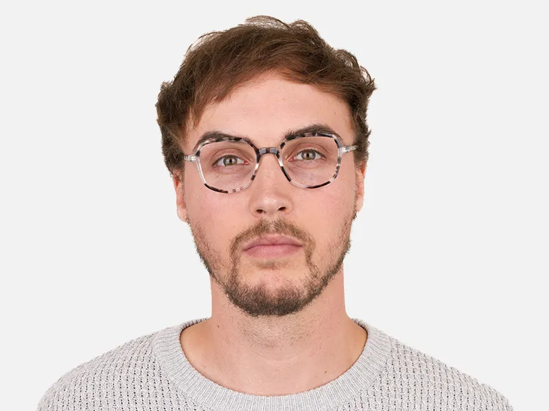 Spotty Black Heptagon Glasses - 2