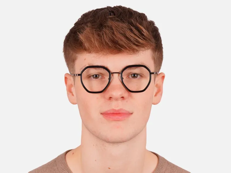 Black Hexagon Glasses-2