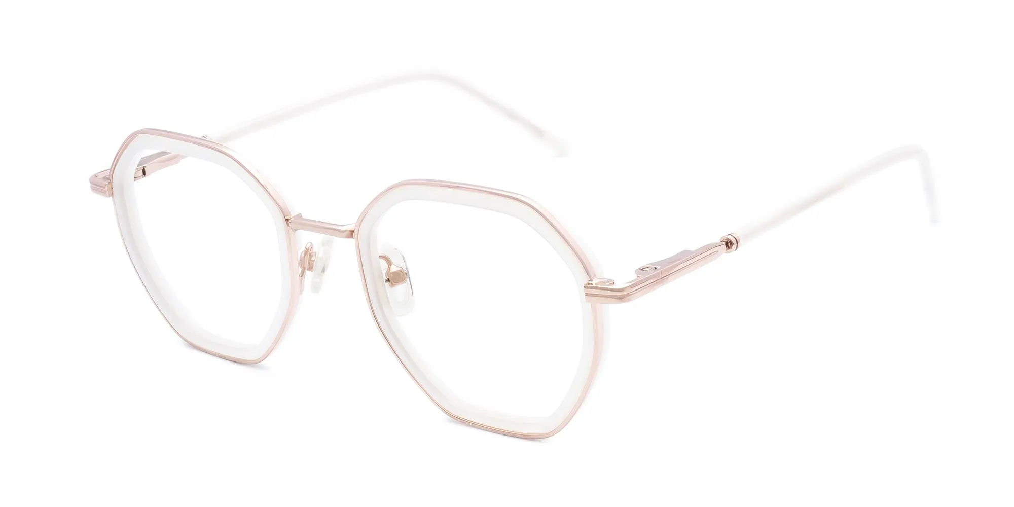 White & Rose Gold Glasses-2