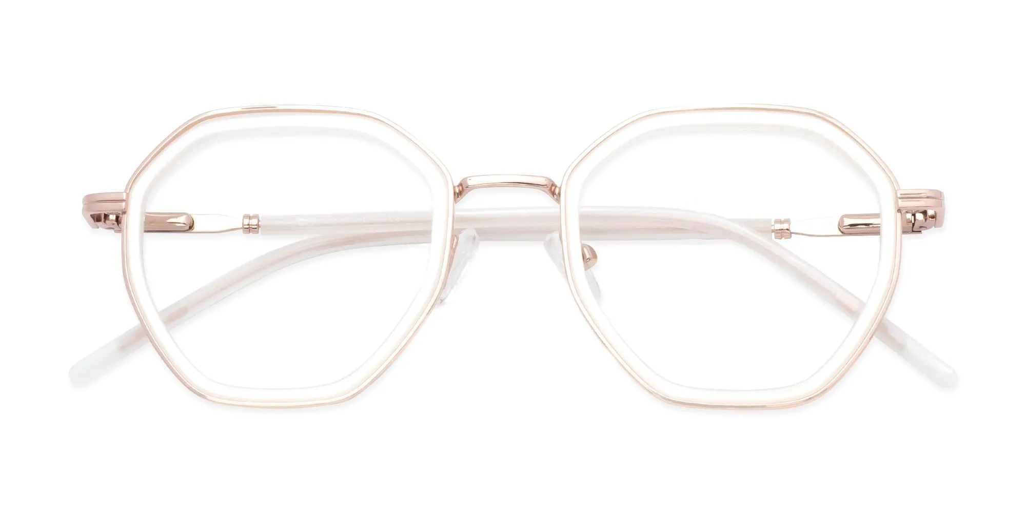 White & Rose Gold Glasses-2