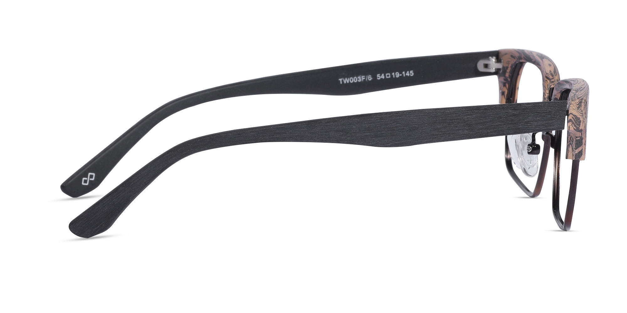 Beige Oak & Bronze Brown Wooden Metal Eyeglasses4