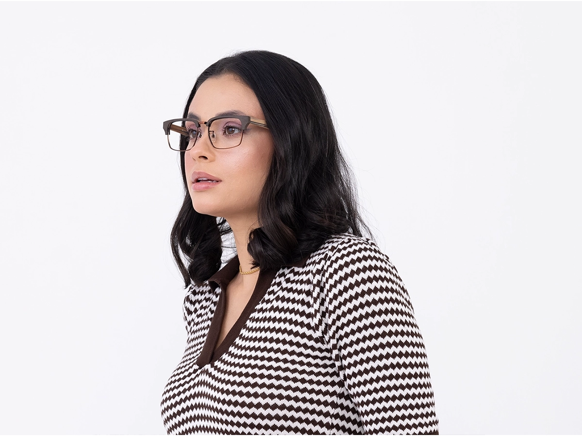 Copper Brown Wooden Metal Glasses53