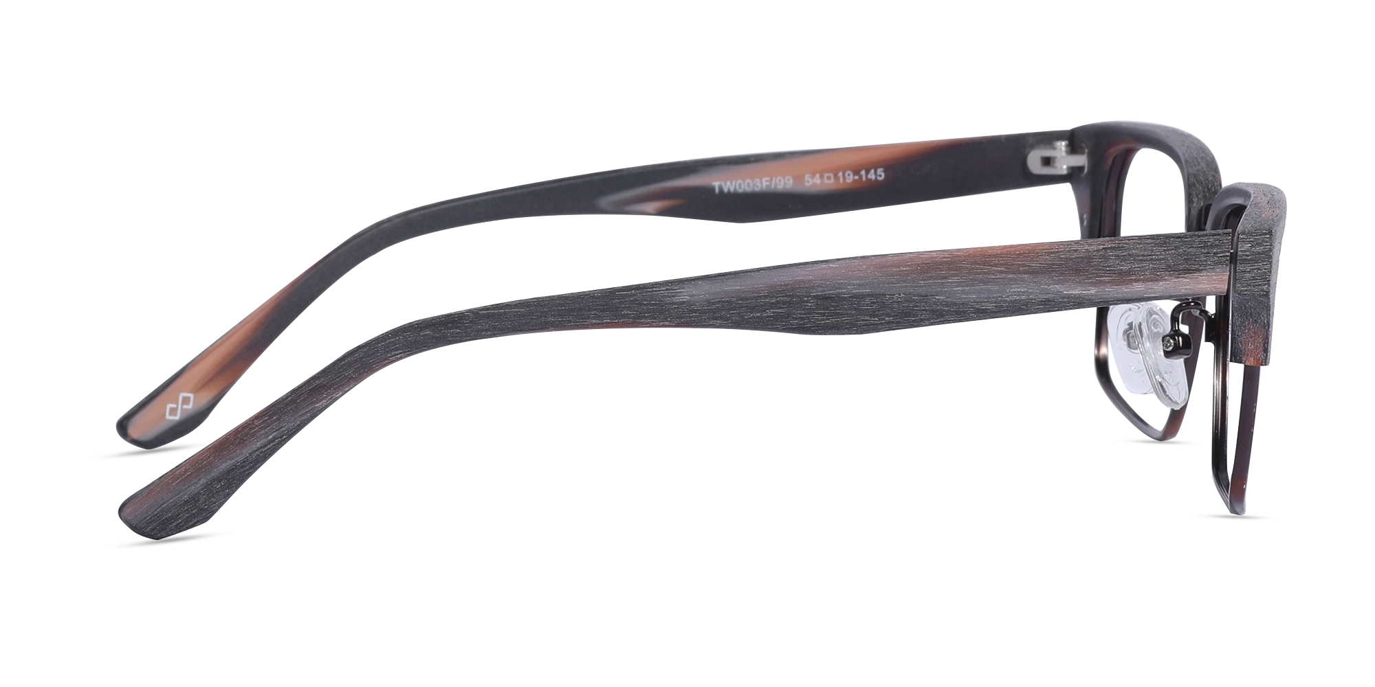 Rectangle Wooden Tortoise & Copper Brown Glasses 4