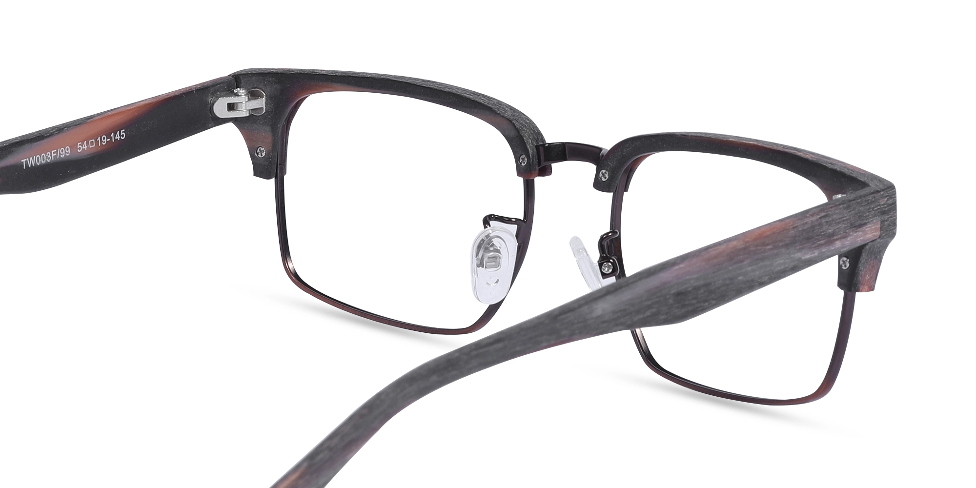 Rectangle Wooden Tortoise & Copper Brown Glasses 5