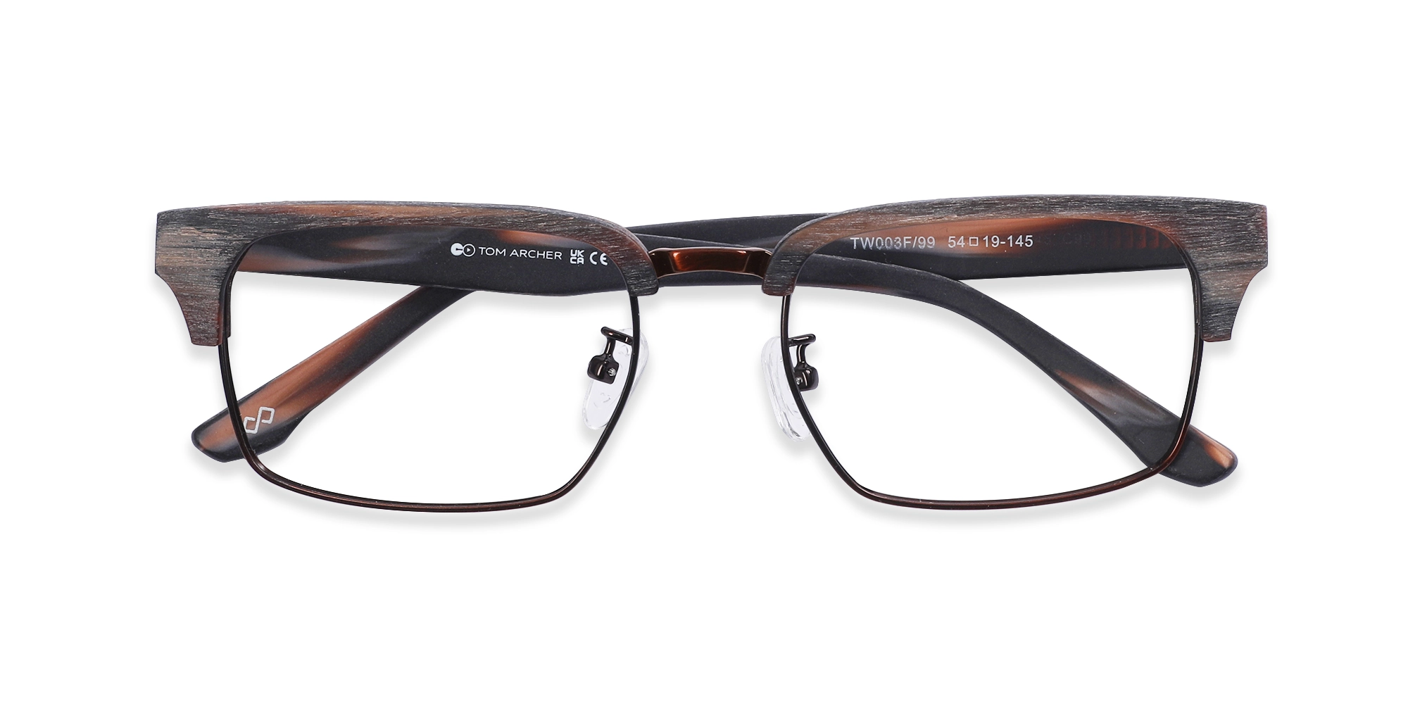 Rectangle Wooden Tortoise & Copper Brown Glasses 6