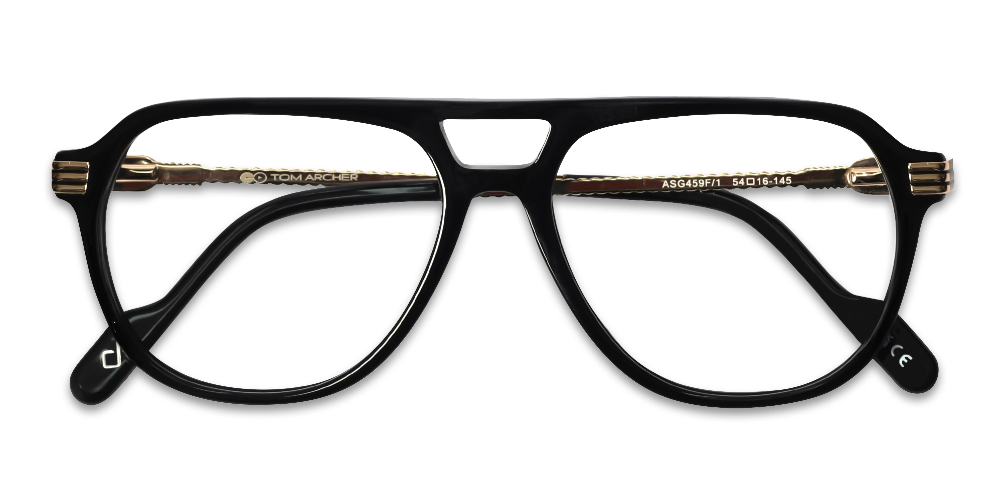 Black Pilot Double Bridge Glasses