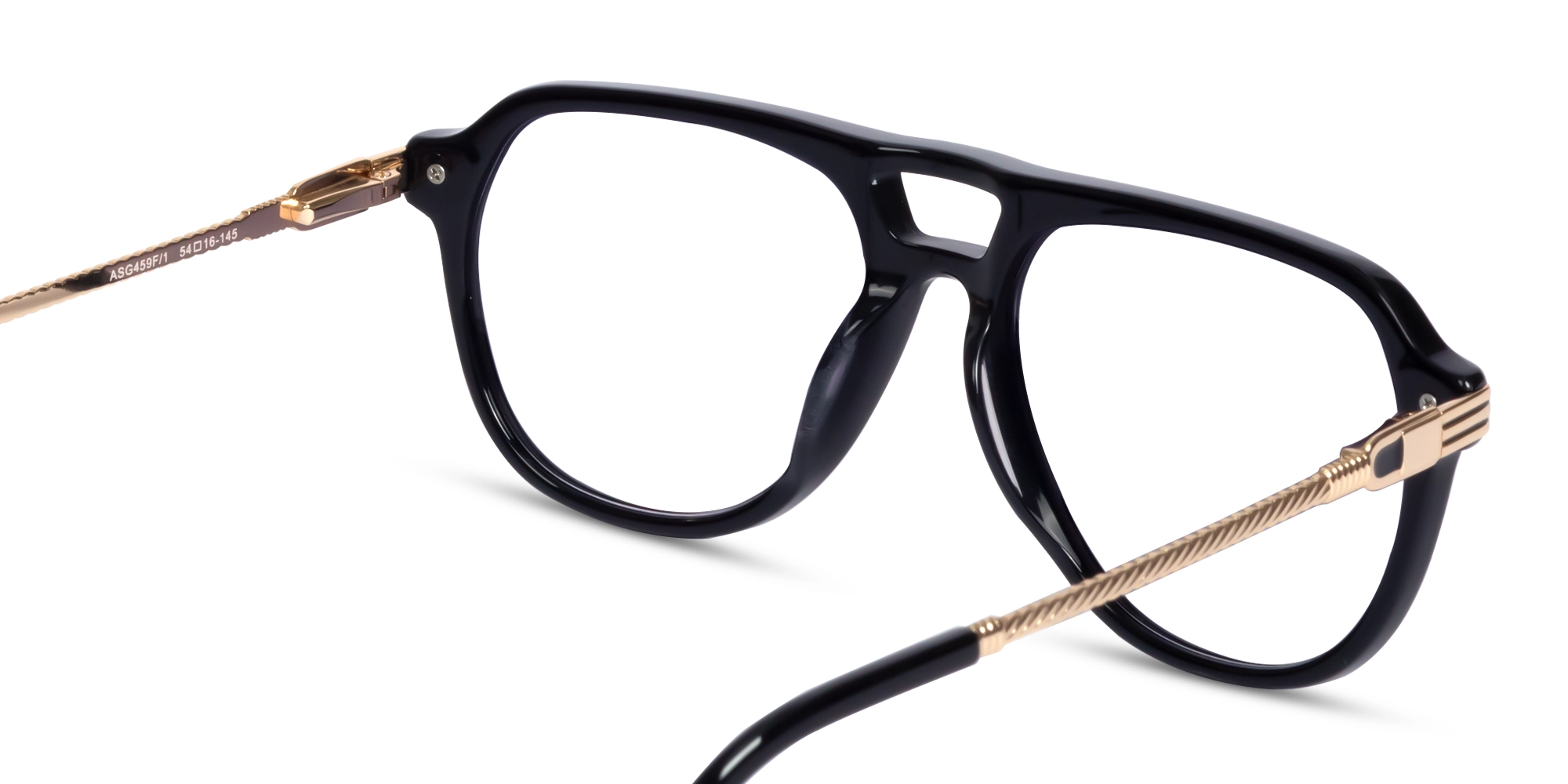 Black Pilot Double Bridge Glasses