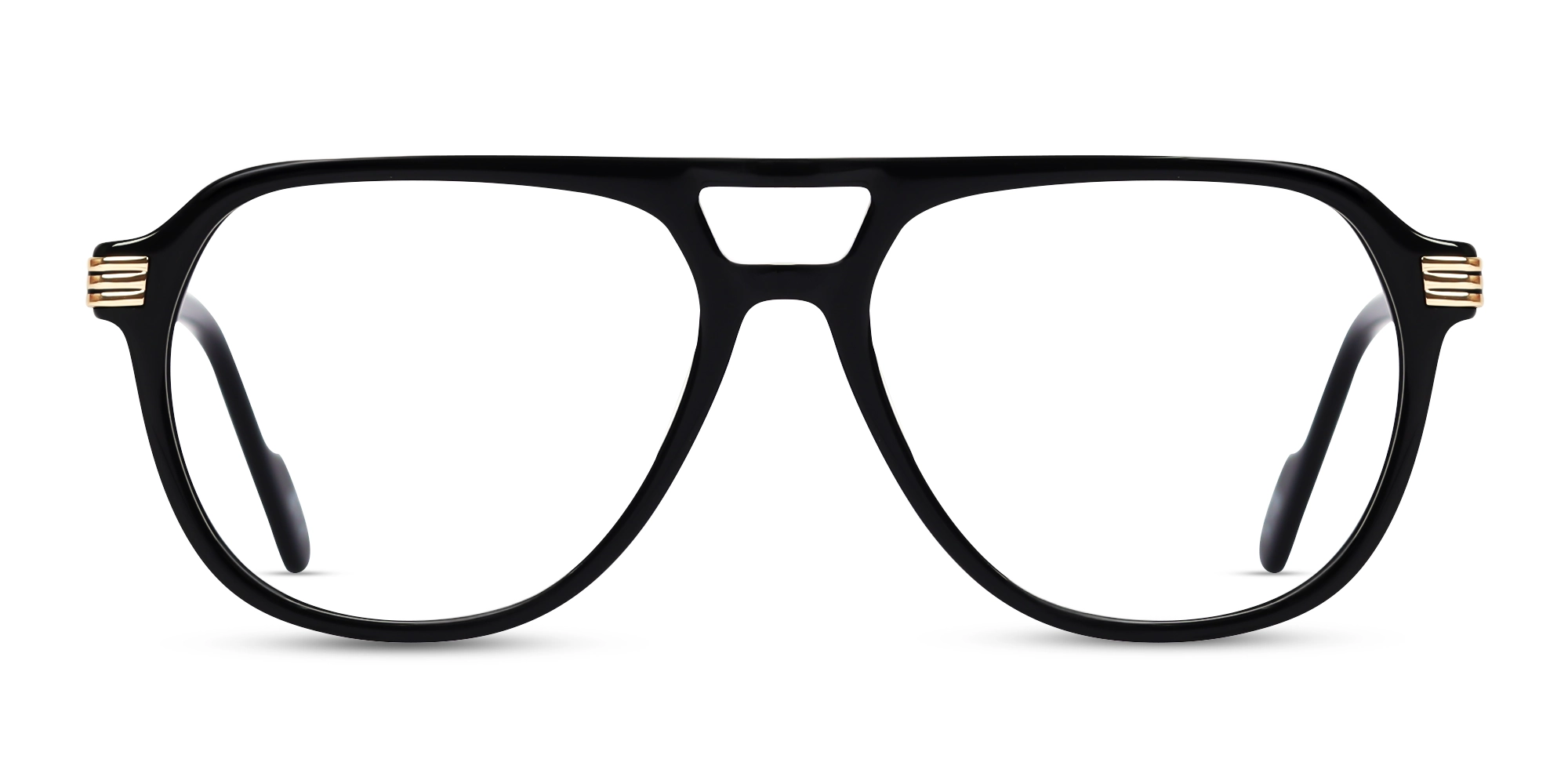 Black Pilot Double Bridge Glasses