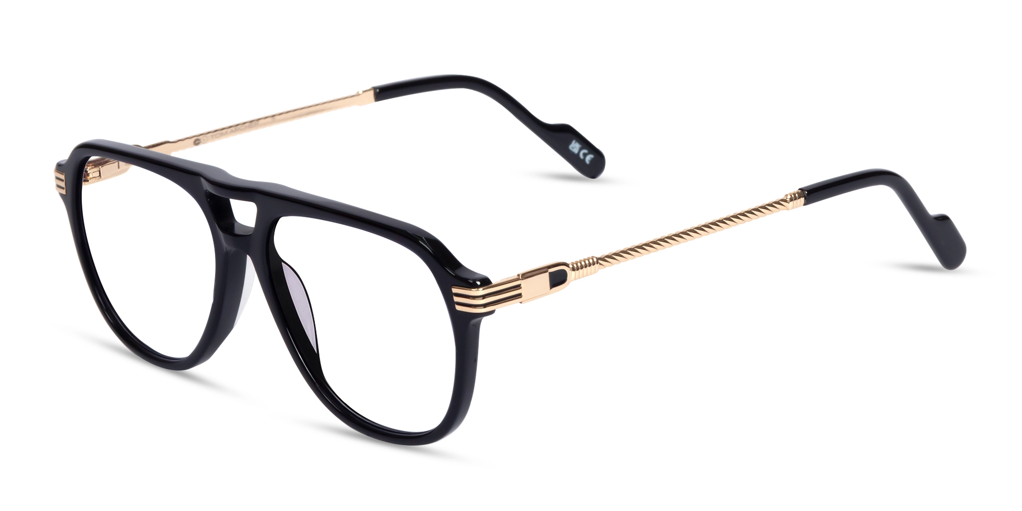 Black Pilot Double Bridge Glasses