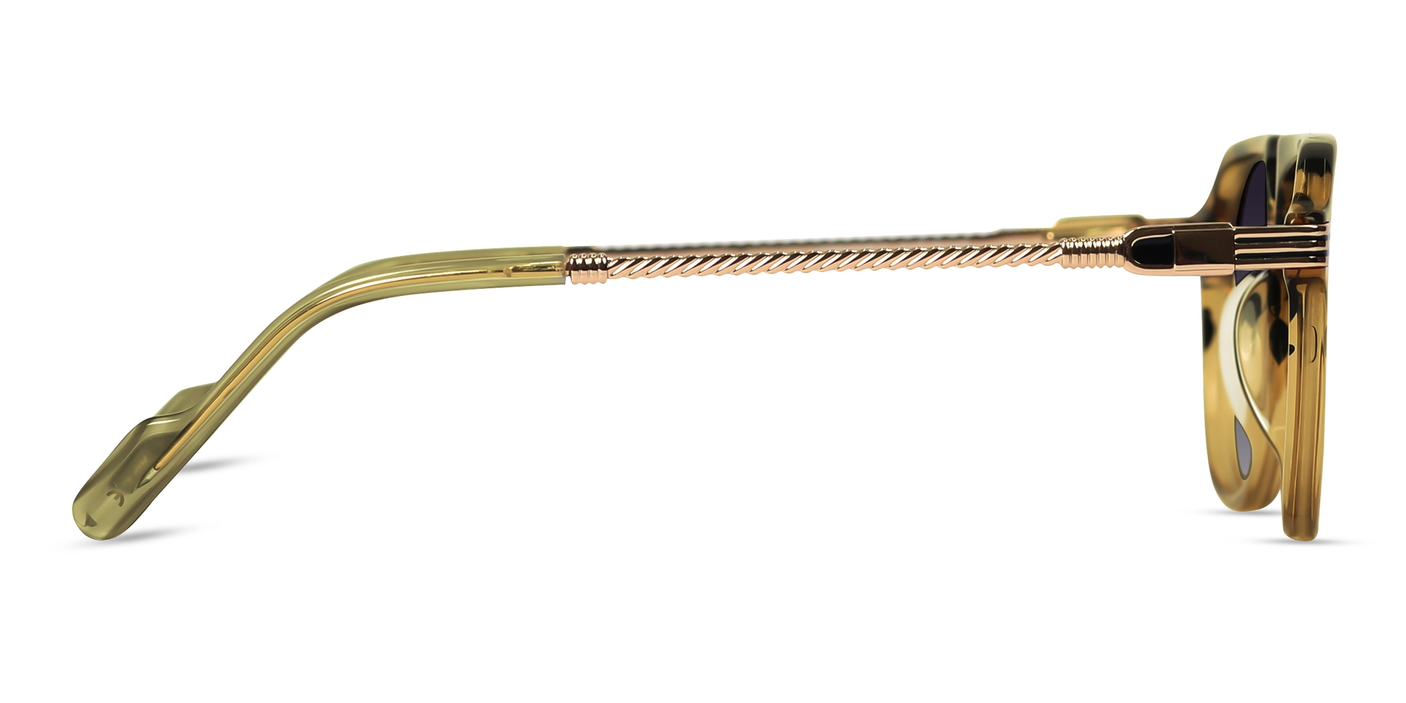 Crystal Gold & Black Marble Pilot Sunglasses 4