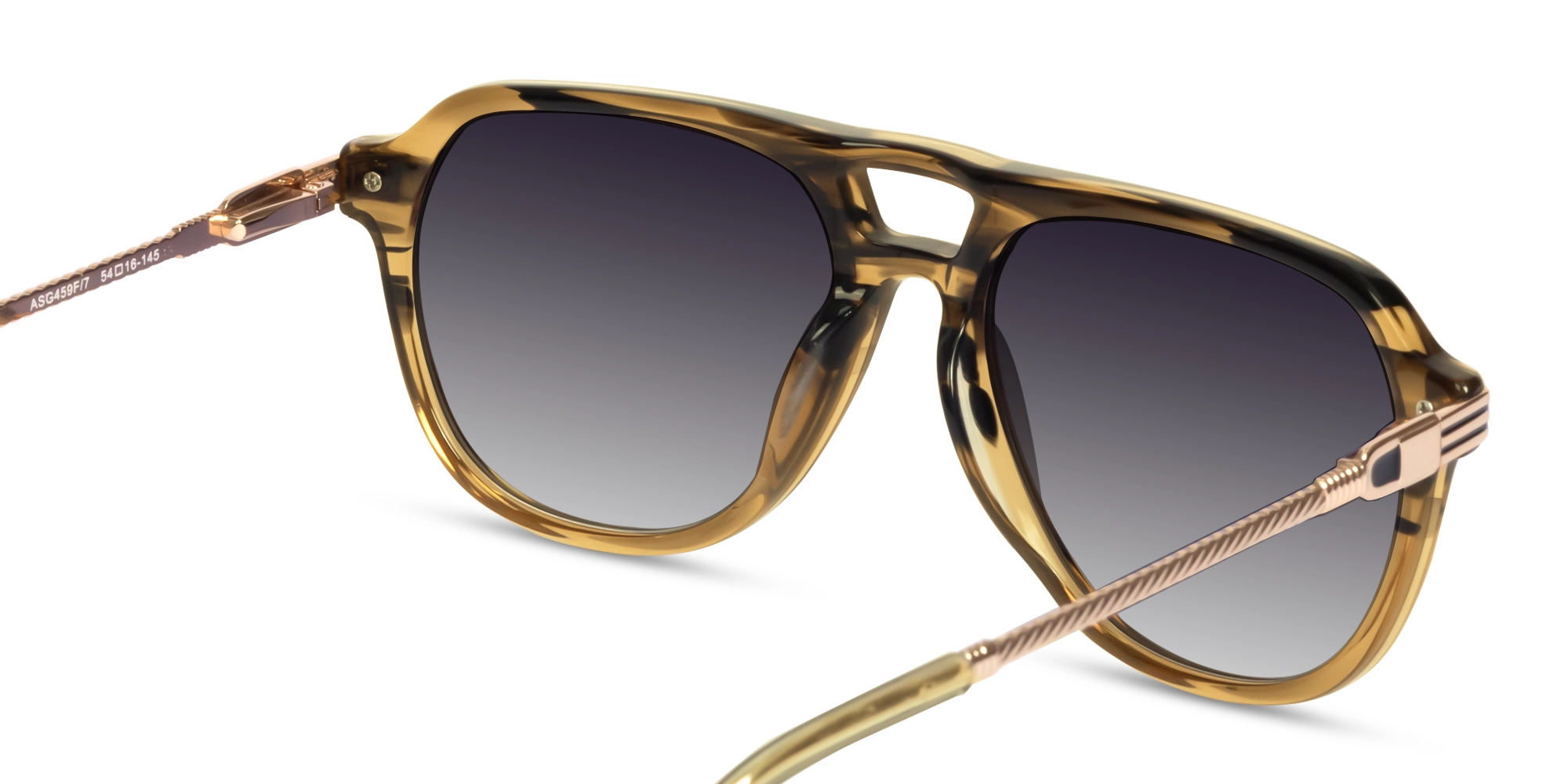 Crystal Gold & Black Marble Pilot Sunglasses 5