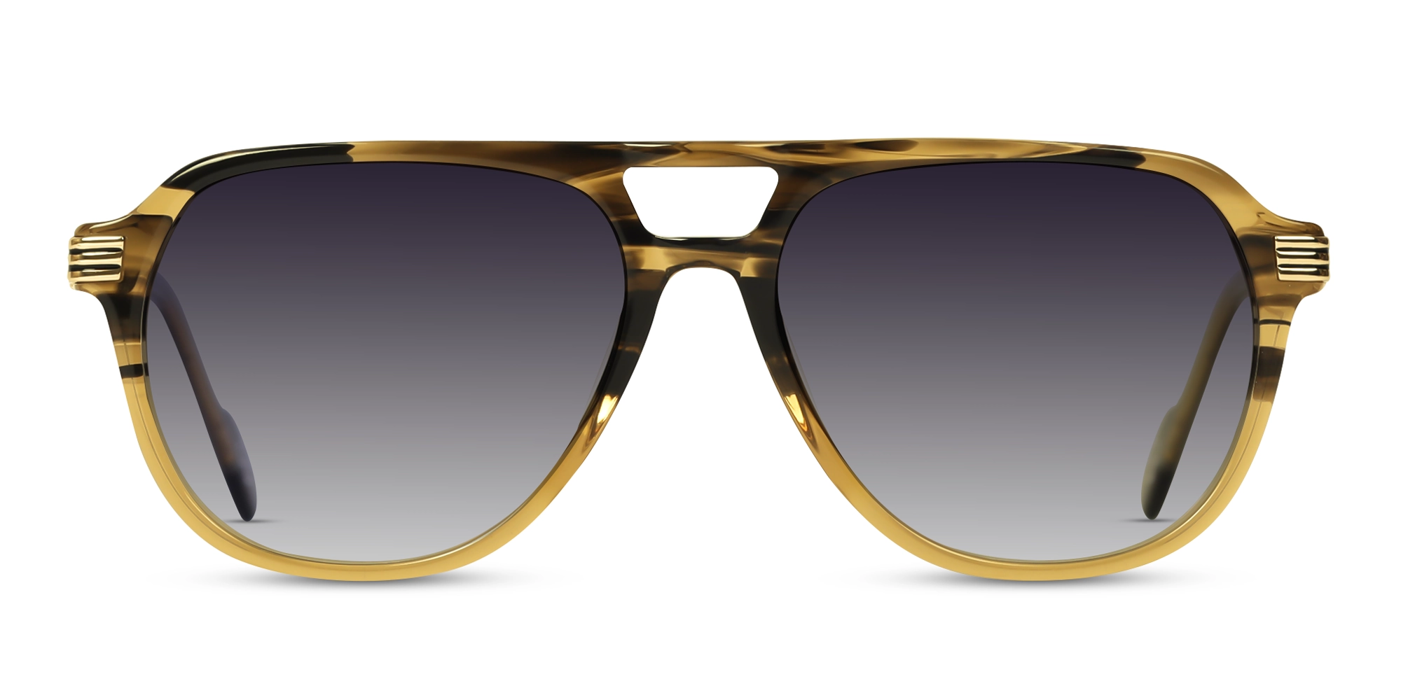 Crystal Gold & Black Marble Pilot Sunglasses 1