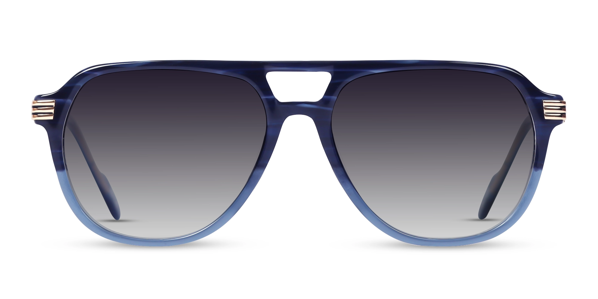 Crystal Blue Ombre Pilot Sunglasses 1