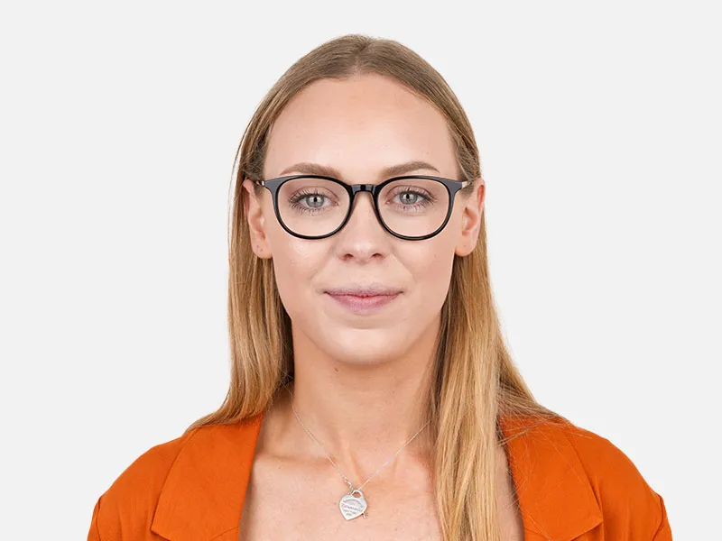 Round Black Eyeglasses in Full-Rim - 2