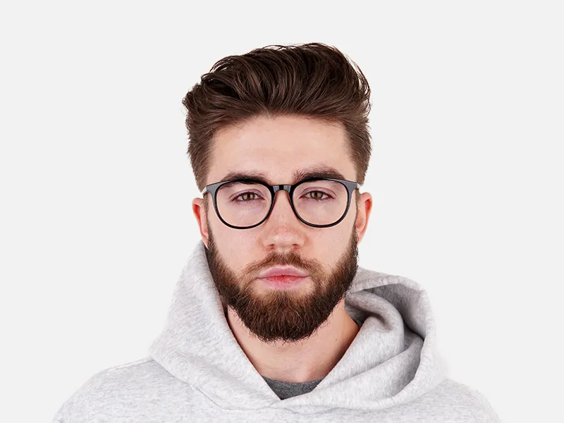 Round Black Eyeglasses in Full-Rim - 2