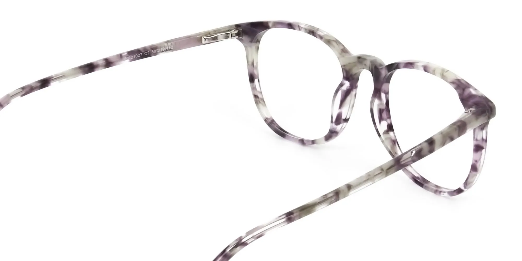 Round Marble Grey Glasses Frames - 2