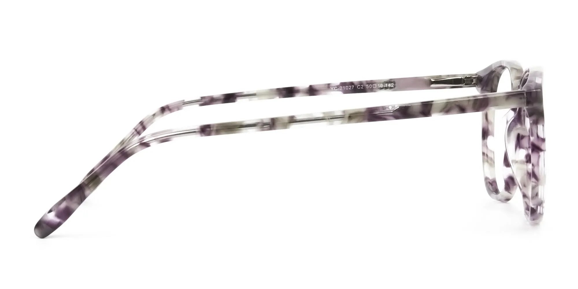 Round Marble Grey Glasses Frames - 2
