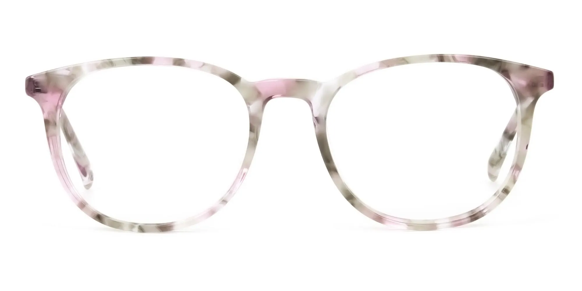A21027F/3 - Round Marble Rose Red Frame Glasses