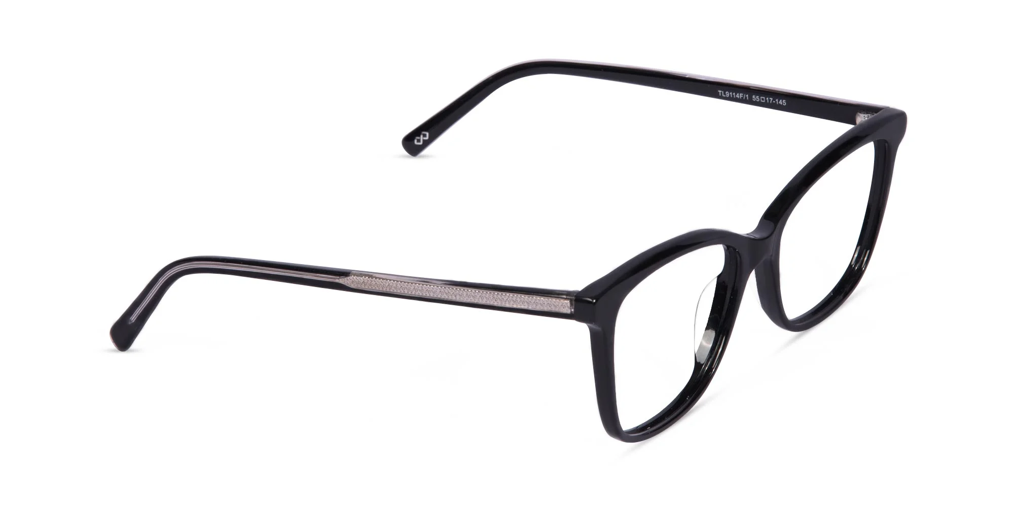 Black And Silver Cat Eye Glasses-2
