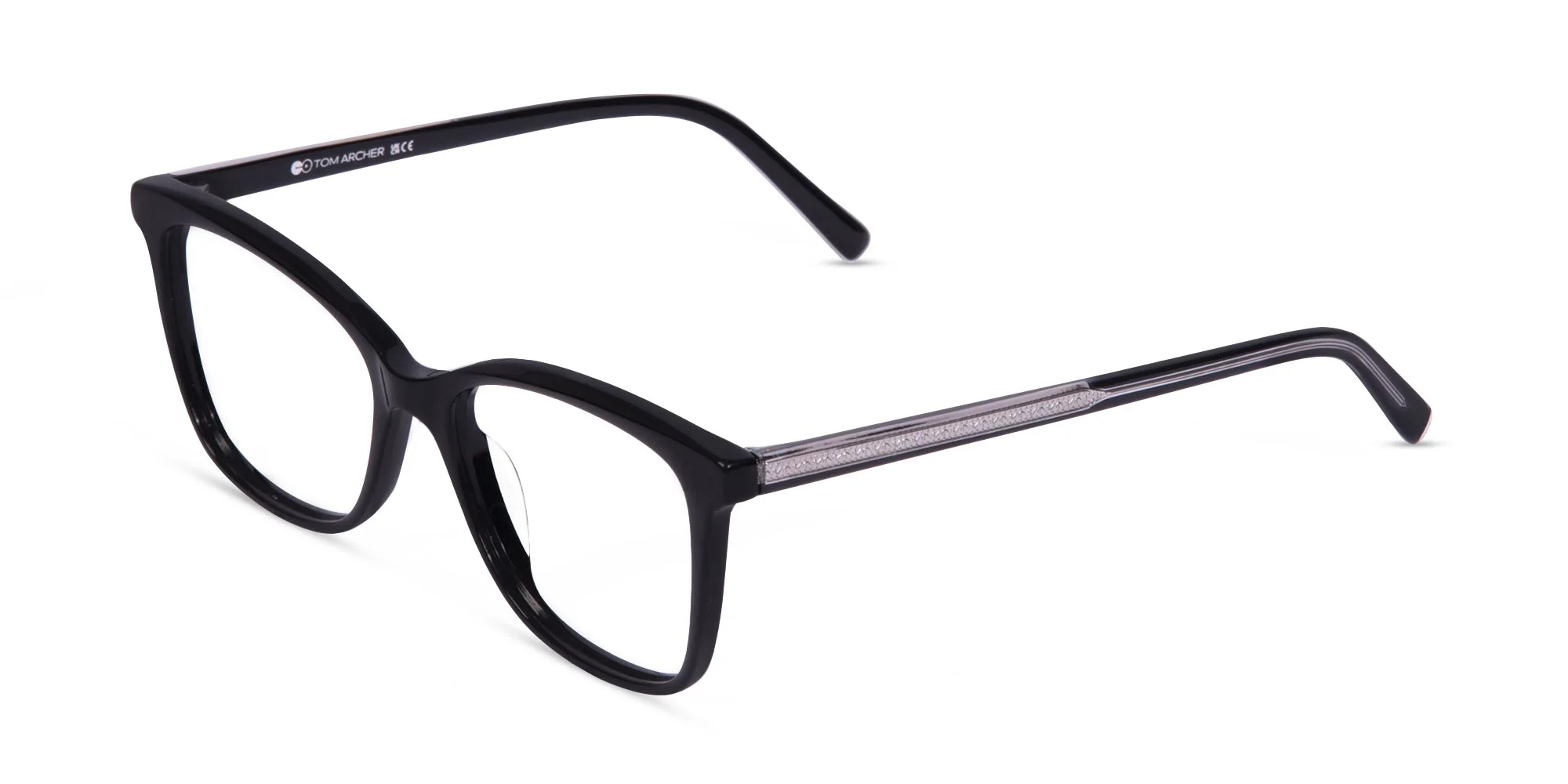 Black And Silver Cat Eye Glasses-3